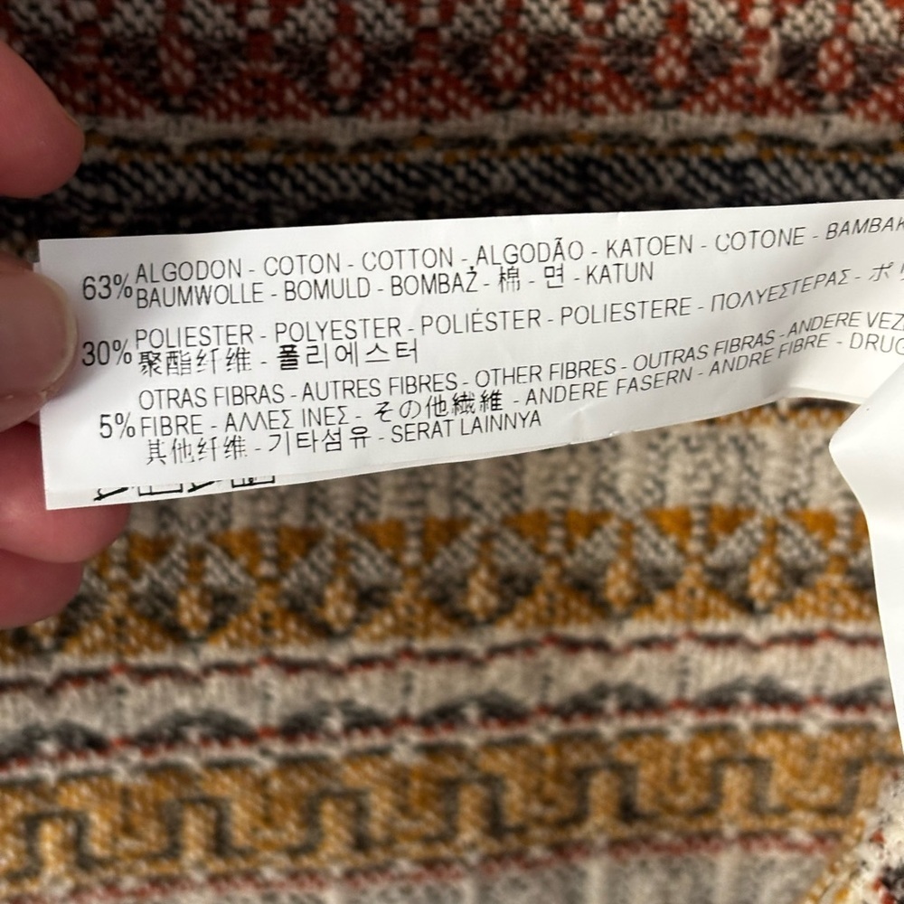ZARA TRF Cropped Tweed Jacket Multicolor Open Front Cotton Blend Small - Picture 8 of 12
